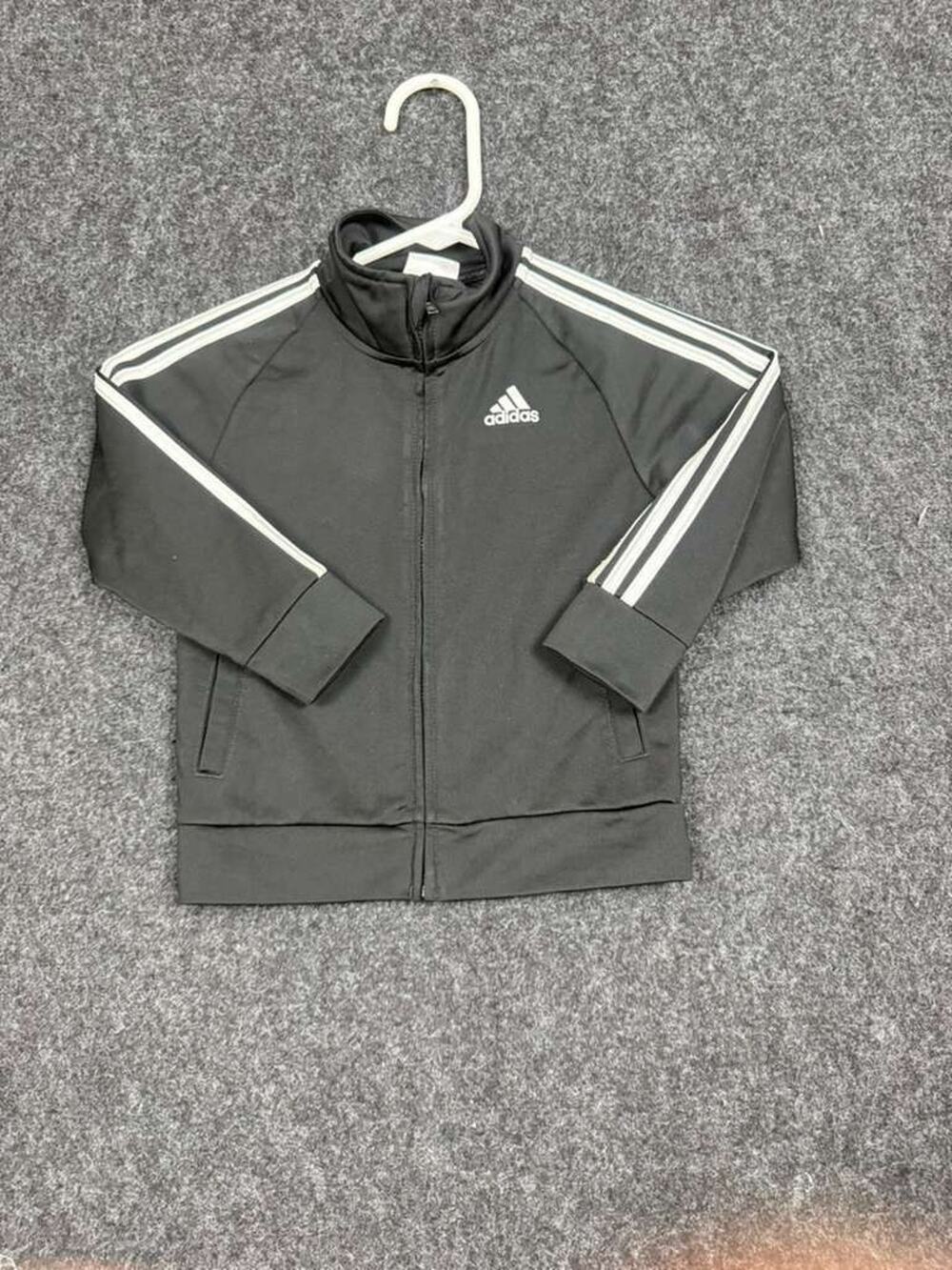 Adidas Track Jacket Toddler 24M Black White Full Zip Athletic